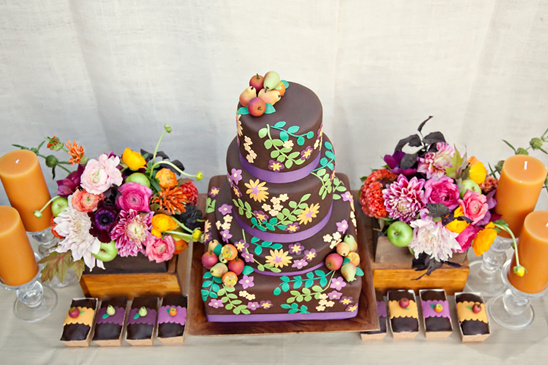 Embellished Chocolate Fondant Wedding Cake