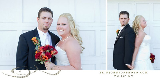 Happy couple in wedding attire