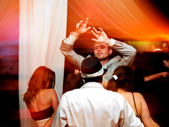 People dancing at a wedding reception