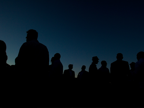 Silhouette of people at night