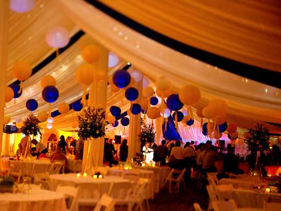 Party decorations with colorful balloons