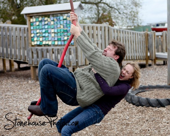 Engagement Photos on a zip line