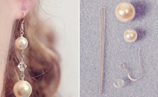 Do It Yourself Drop Pin and Crystal Earrings