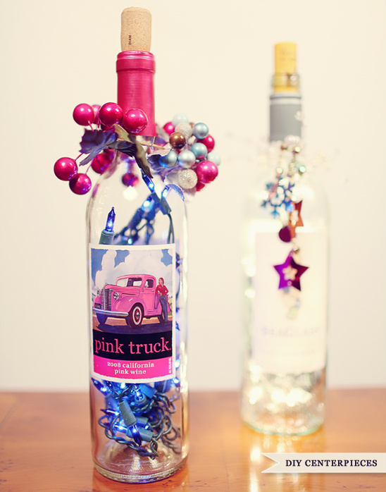 Do It Yourself Wine Bottle Centerpieces