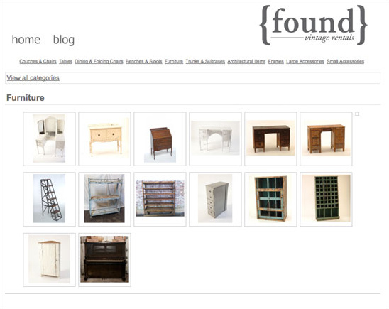 New Online Gallery & $500 Giveaway from Found Vintage Rentals