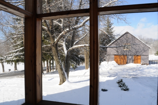 A Catskills Wedding Barn Pictured in the Snow