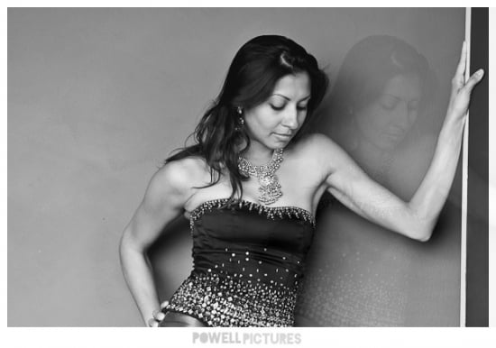 black and white image of sexy indian woman