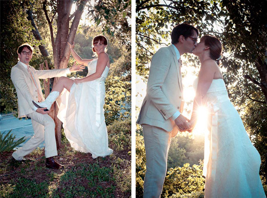 bride and groom portrait at sunset in austin tx