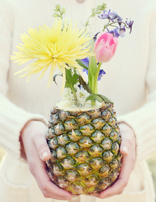 Do It Yourself Fresh Fruit and Flowers Centerpiece