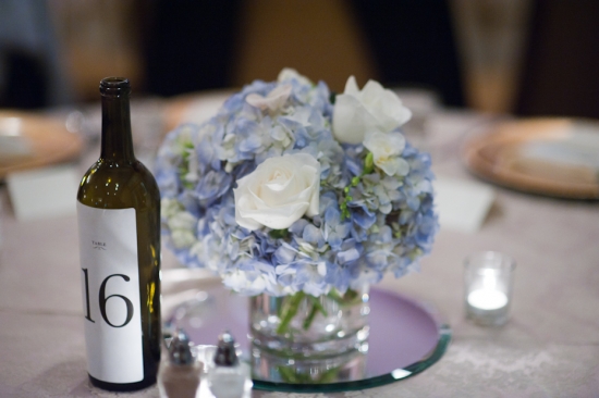 blue and white wedding flowers