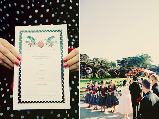 Rockabilly wedding party and invitation card detail