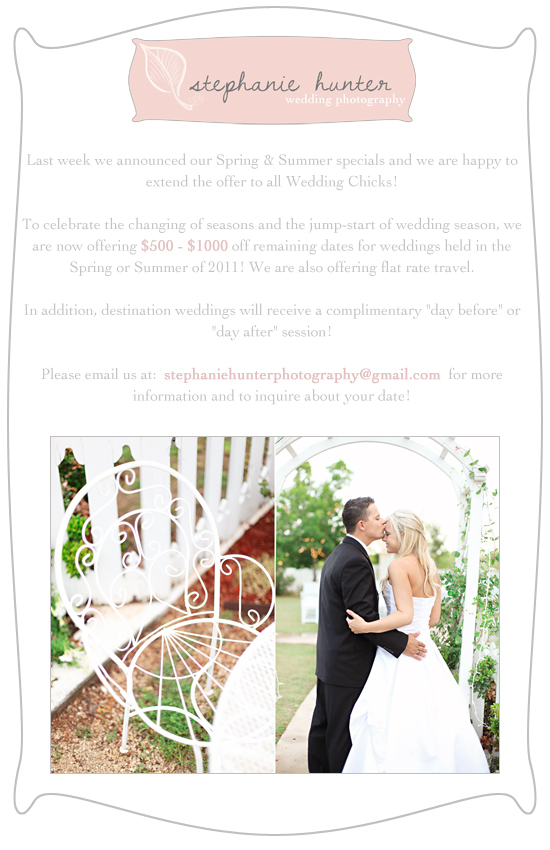 Spring & Summer Wedding Special | Stephanie Hunter Photography