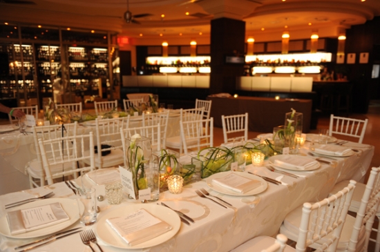 Elegant white table settings for a formal event