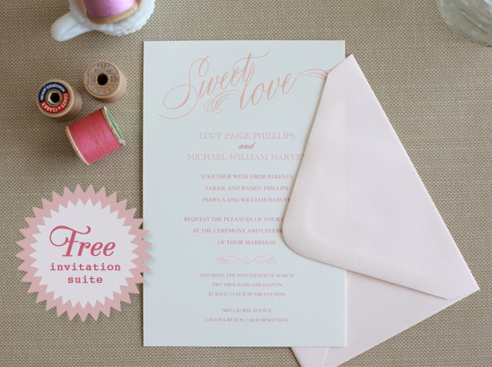 Do It Yourself Printable Sweet Love Wedding Invitations