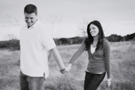Couple holding hands outdoors