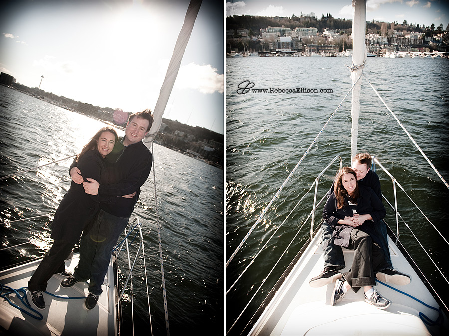Seattle - Lake Union Sailboating Engagement Session