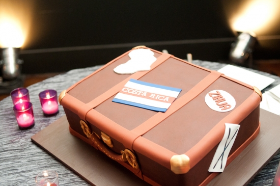 A delicious travel themed cake with a Costa Rica destination flag