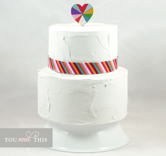You Need This Love is Beautiful Wooden Rainbow Heart Cake Topper