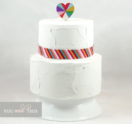 You Need This Love is Beautiful Wooden Rainbow Heart Cake Topper
