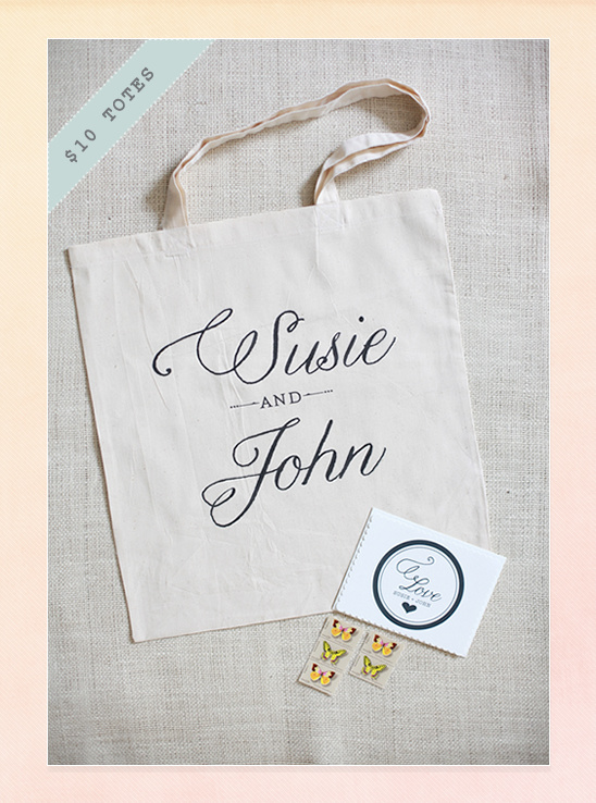 $10 Custom Canvas Wedding Totes