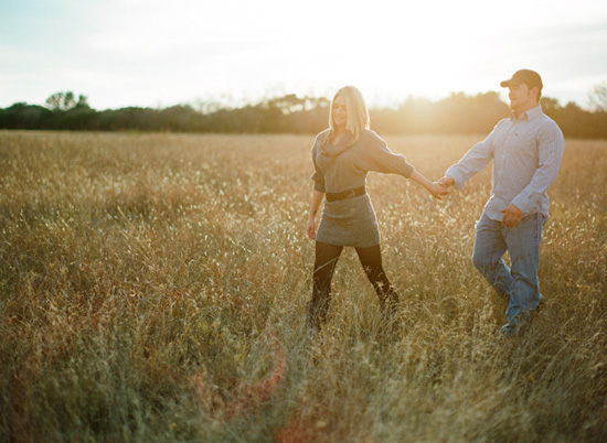 An Engagement in an Open Field from Stephanie Hunter Photography
