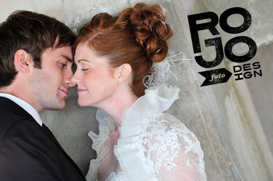 Couple in wedding dress close up photo
