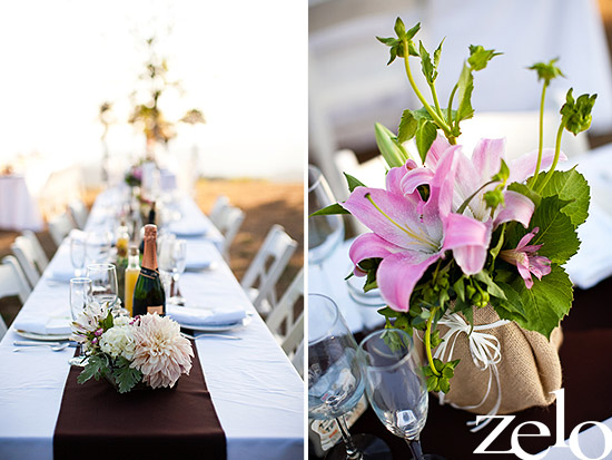 Elegant outdoor wedding table setting
