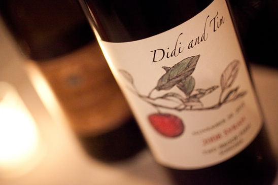 Wine bottle label Didi and Tim