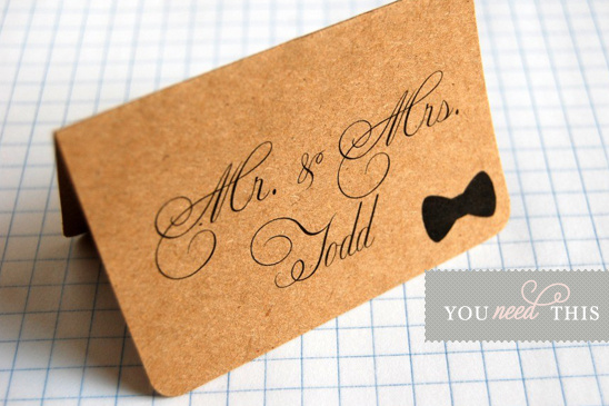 You Need This Bow Tie Place Card Set