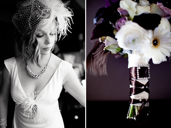 Bride in wedding dress and flowers