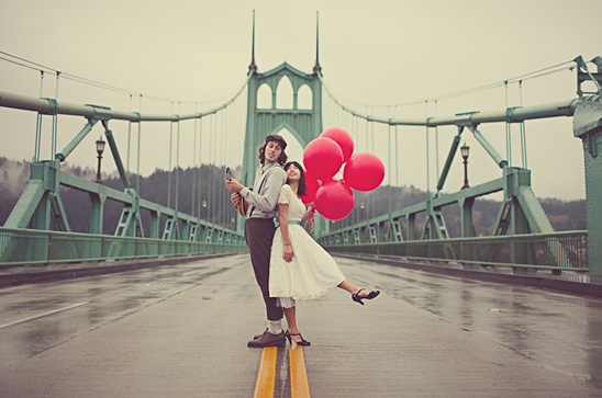 Nena's 99 Red Balloons Engagement  Shoot