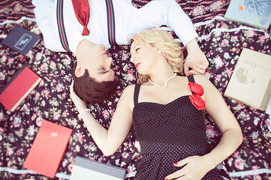 1950's inspired engagement photoshoot