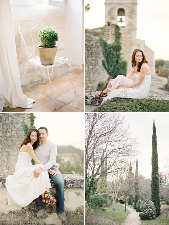 Romantic photo shoot in a peaceful European garden setting