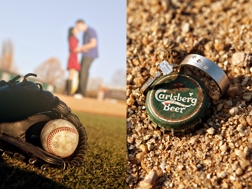 Baseball, rings, and Carlsberg cap: a romantic proposal