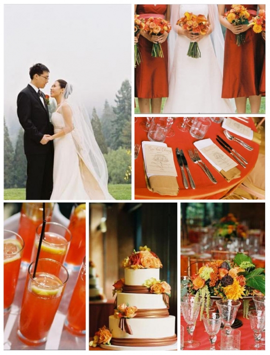 Rustic orange and red wedding inspiration