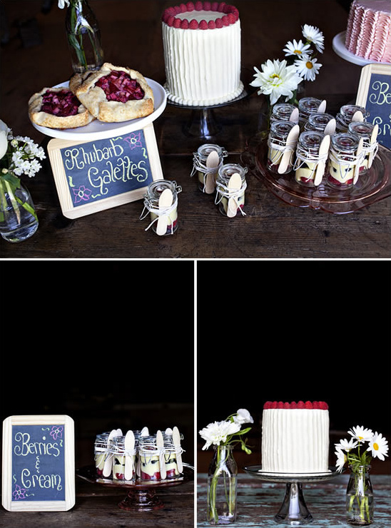 Delicious rhubarb galettes and berry cream desserts