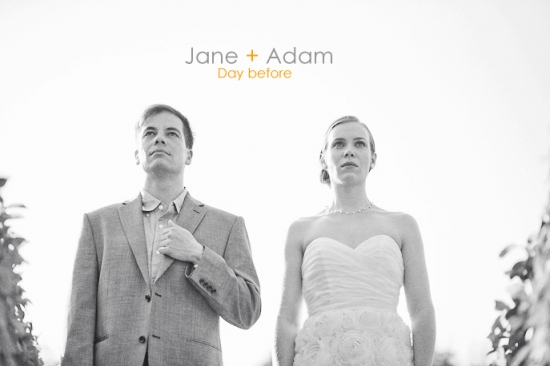 Bride and groom day before wedding