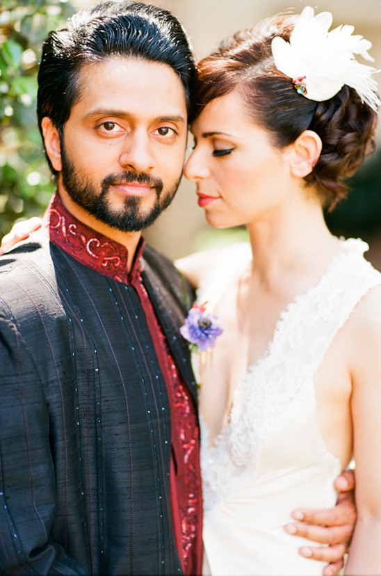 Elegant bride and groom on their wedding day