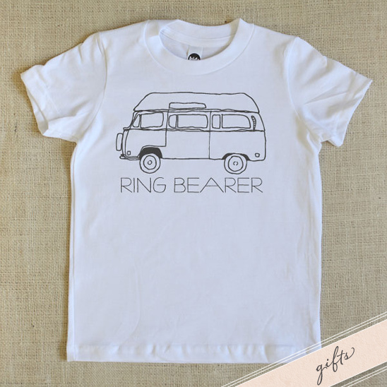 White t-shirt with ring bearer design