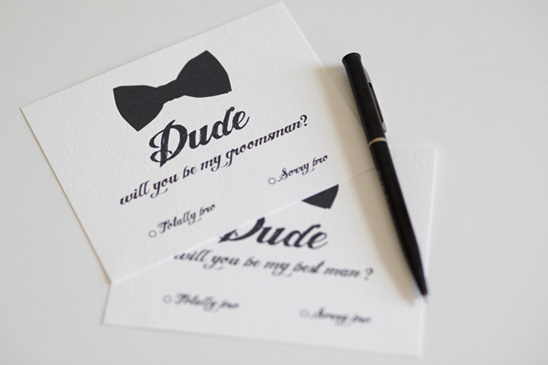 Groomsman proposal cards with bow tie image