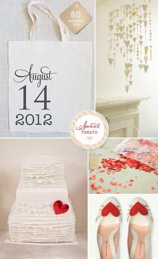 Wedding decoration collage with tote cake and shoes