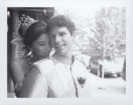 Happy newlywed couple on their wedding day