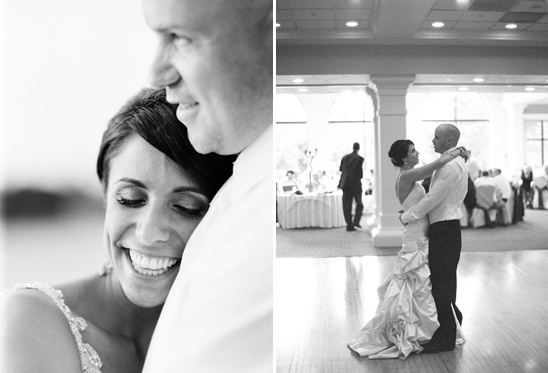 Happy bride and groom wedding dance