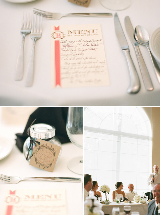 Wedding menu with elegant calligraphy details