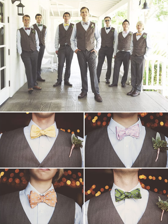 Groomsmen in vests and bowties