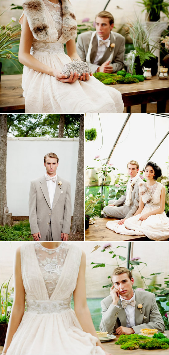 Elegant cream wedding dresses and suits