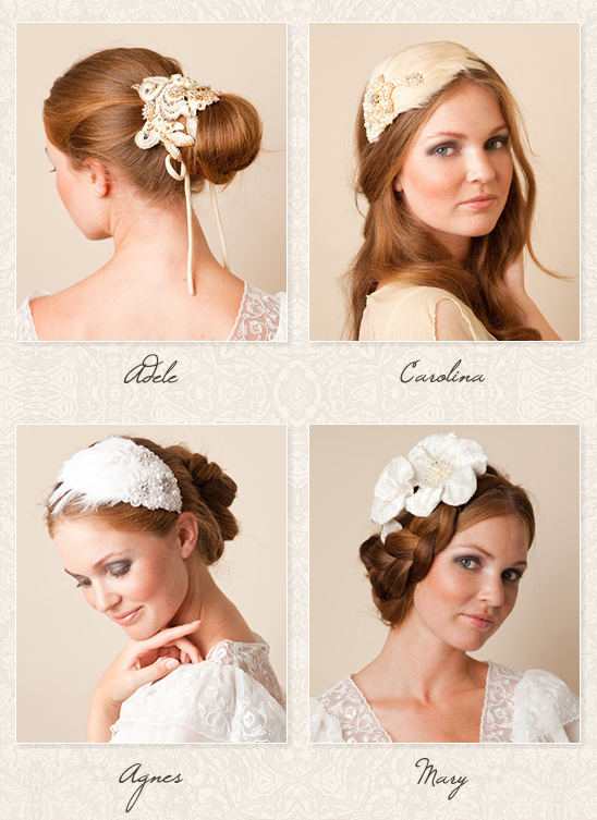 Elegant bridal hair accessories: Adele, Carolina, Agnes, Mary
