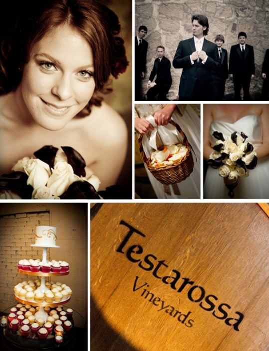 Testarossa Vineyards Wedding collage flowers and groomsmen