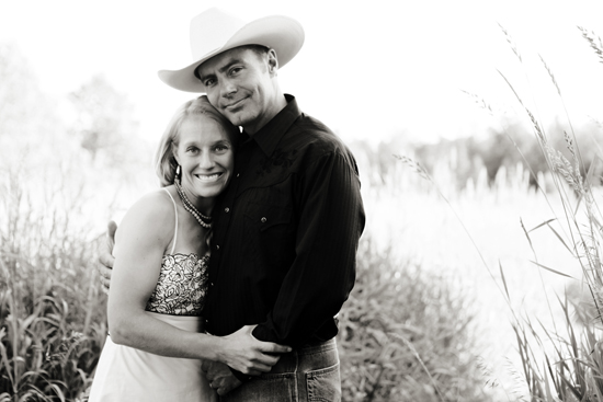 Happy couple in black and white photo
