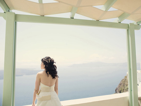 Bride enjoys ocean view wedding location